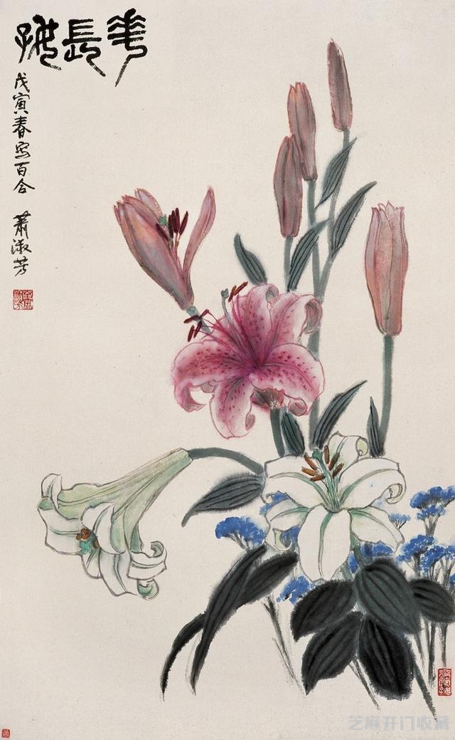 当代著名的花卉画家萧淑芳作品欣赏