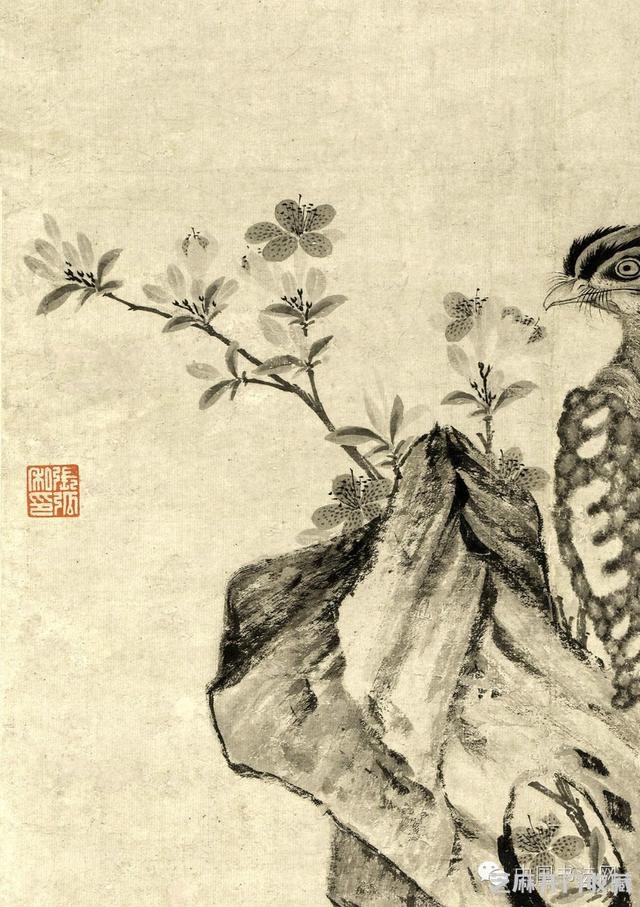 国画精赏王渊《竹石集禽图》(上海博物馆藏)