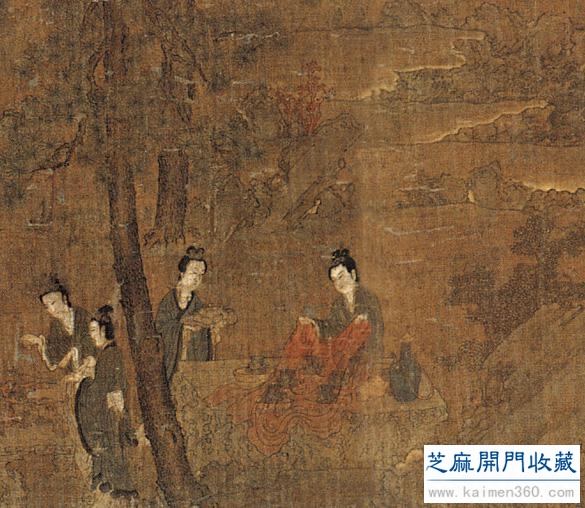 五代罕见的阮郜人物画《阆苑女仙图》