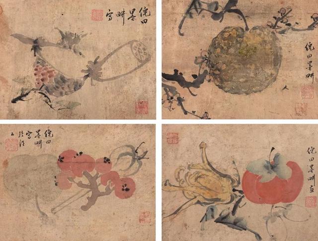 晚清画家｜倪田花鸟、人物、山水画合辑（130幅）