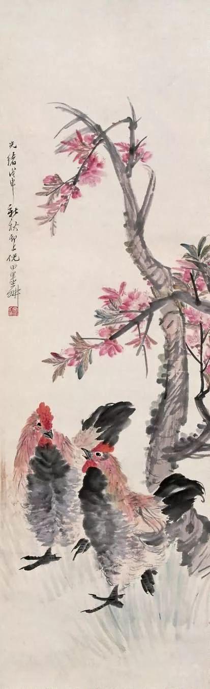 晚清画家｜倪田花鸟、人物、山水画合辑（130幅）