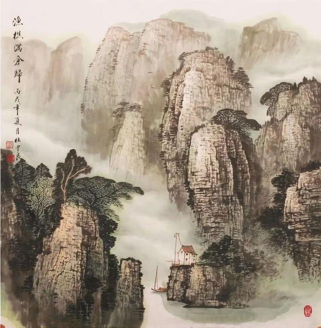 烟云与山川｜杜中良工笔山水画赏析（85幅）