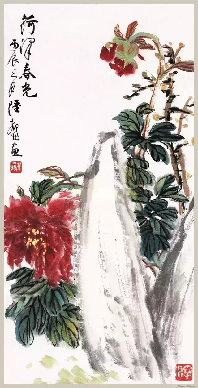 花鸟圣手陆抑非的牡丹图