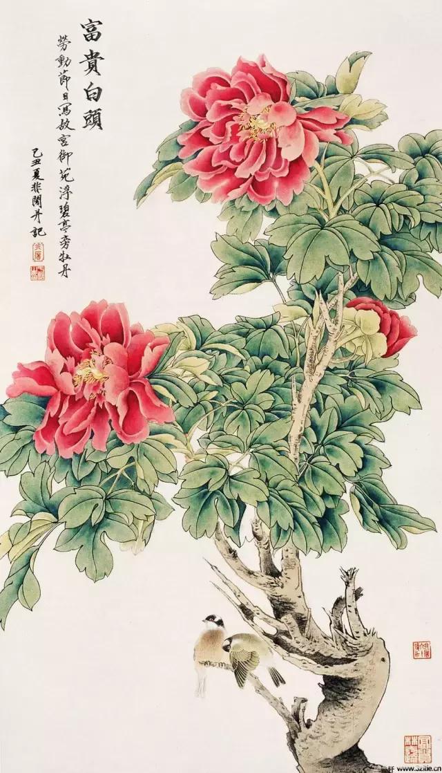 于非闇工笔花鸟画作品欣赏，极美！