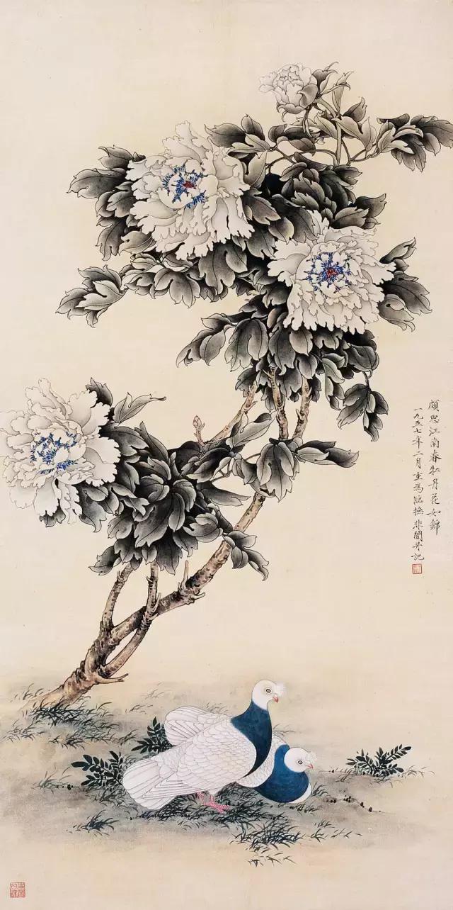 于非闇工笔花鸟画作品欣赏，极美！