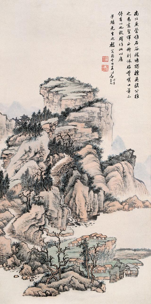 王同愈的山水画，用笔雅秀，气韵浑朴，精工绝俗，不染一尘